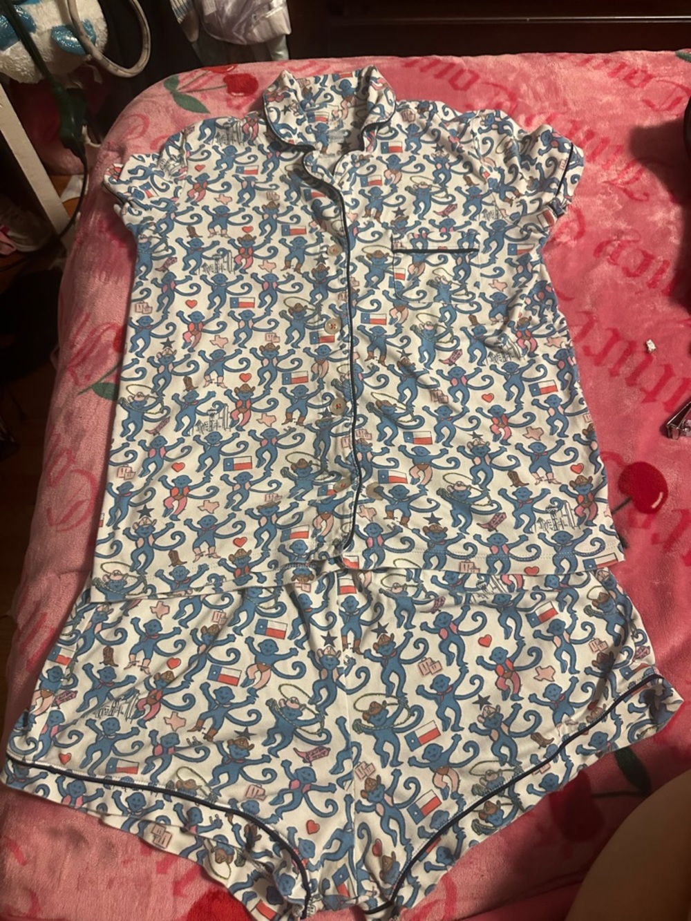 roller rabbit Monkey Print Short Pajama Set